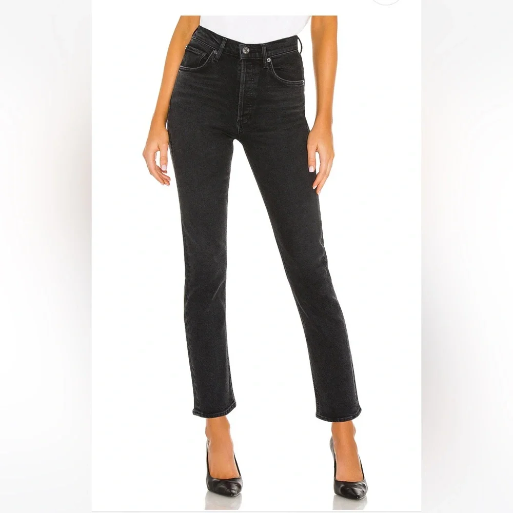 Agolde Riley High Rise Straight Jeans - Picture 3 of 11